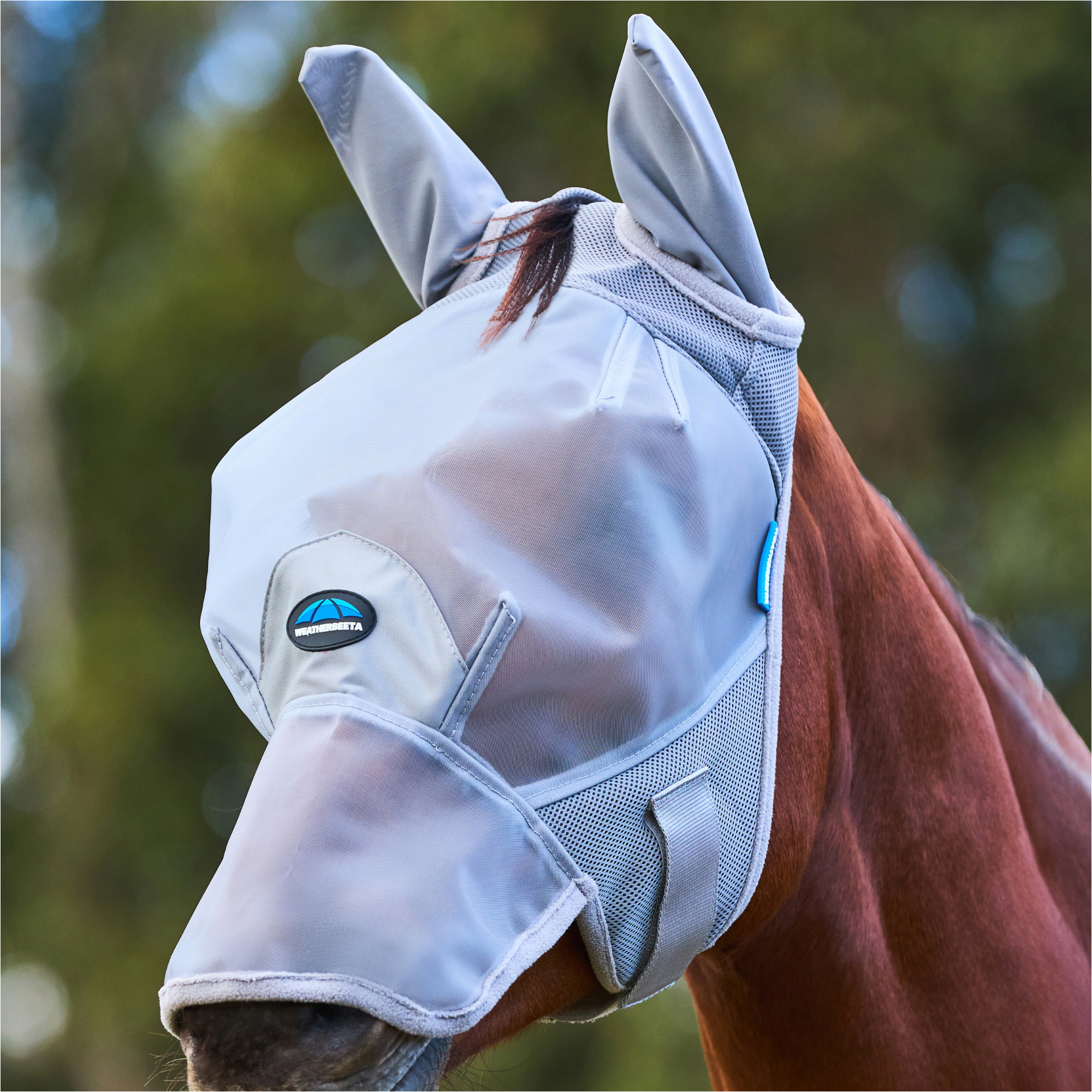 2026 WeatherBeeta Comfitec Fine Mesh Fly Mask With Ears & Nose 1029734012 - Grey
